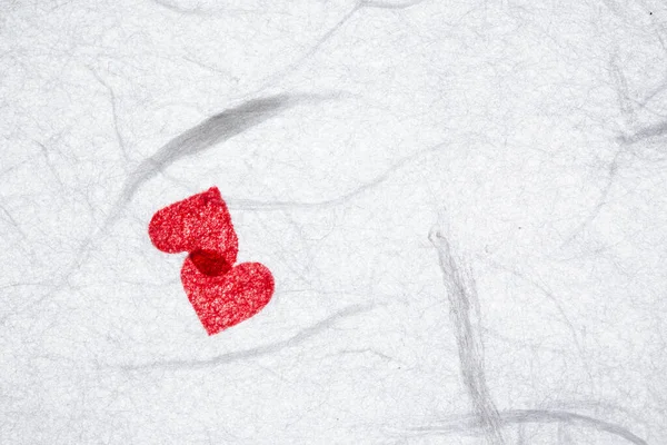 Maulbeerpapier Mit Roten Herzen Valentin Hintergrund — Stockfoto