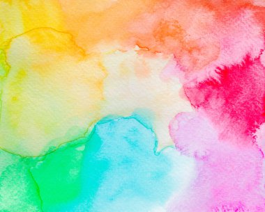 Abstract Hand painted brush Watercolor Colourful wet background on paper. Handmade Pastel colour texture art for creative backdrop wallpaper or design art work.