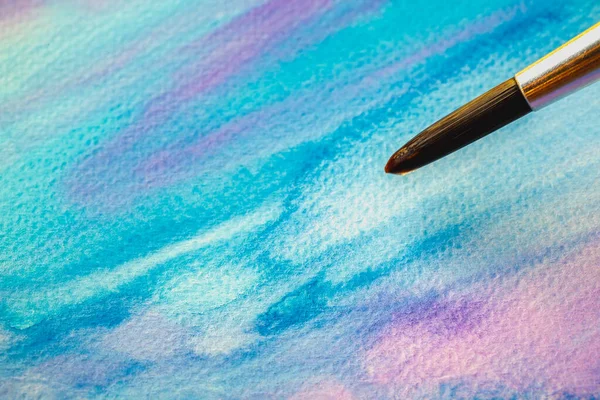 Abstrakt Hand Målade Akvarell Färgglada Våt Konsistens Bakgrund Med Färg — Stockfoto