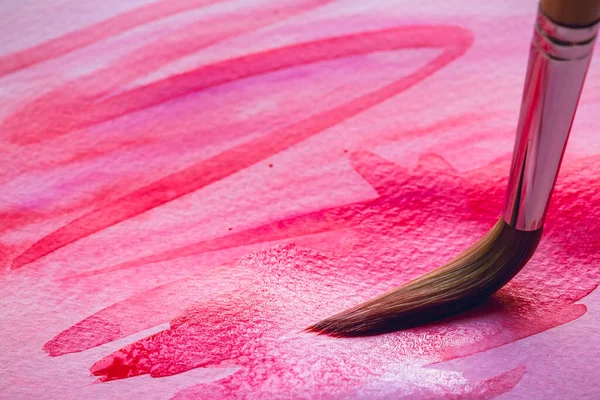 Абстрактная Раскрашенная Вручную Акварель Цветной Влажный Текстурный Фон Кистями Краски — стоковое фото