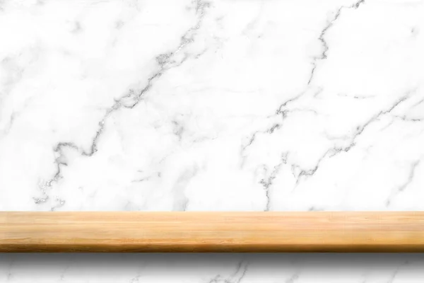 Abstrakte Natürliche Holztischtextur Auf Weißem Luxuriösem Marmorhintergrund Draufsicht Auf Dielenholz — Stockfoto