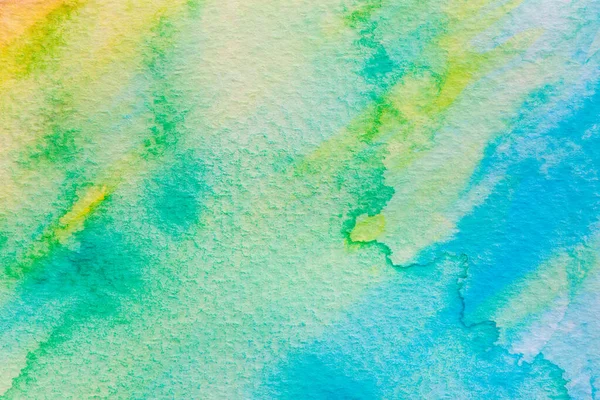 Abstract Pincel Pintado Mão Aquarela Fundo Molhado Colorido Sobre Papel — Fotografia de Stock