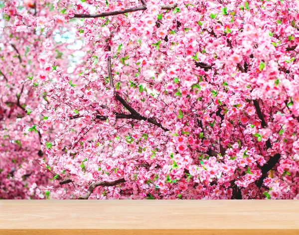 Absztrakt Természetes Asztal Mesterséges Sakura Virágok Díszítésére Japán Stílus Tavaszi — Stock Fotó