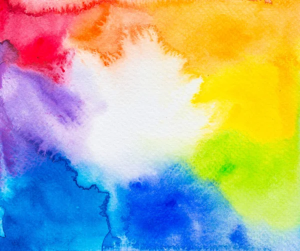 Abstract Hand Painted Watercolor Colorful Wet White Paper Texture Creative — Stock fotografie