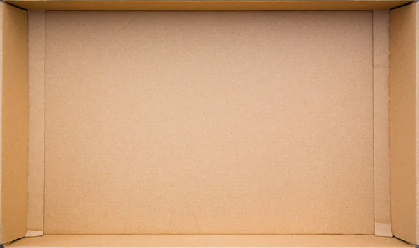 Abstract Open Cardboard Packaging Box Background Add Text Message Backdrop — Fotografia de Stock