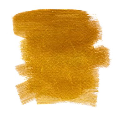 Beyaz arkaplan üzerinde altın yaldızlı fırça darbeleri metin veya sanat tasarımı için kopyalama alanı.