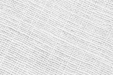 Tasarım için doğal kumaş dokusu. Çuval bezi desenli arka plan. Arkaplan için beyaz tuval.