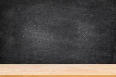 Abstract Natural wood table texture on Chalk rubbed out on background : Top view of plank wood for graphic stand product, interior design or montage display your product. Education concept.