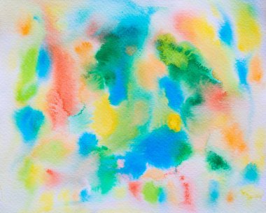 Soyut El, kağıda suluboya renkli ıslak arkaplan çizdi. Yaratıcı duvar kağıdı veya tasarım sanatı için el yapımı doku rengi. Pastel renkler