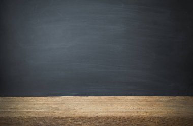 Abstract Natural wood table texture on Chalk rubbed out on background : Top view of plank wood for graphic stand product, interior design or montage display your product. Education concept.