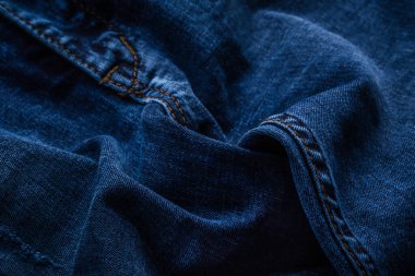 Arka plan web sitesi tasarımı veya arkaplan ürünü için mavi kot pantolon kumaşı kumaşı dokusunun Retro renk tonu.