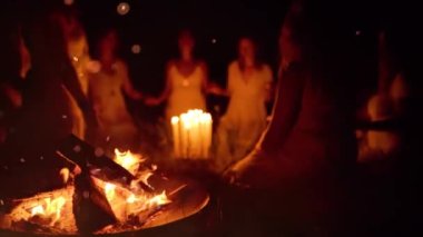 Women at the night ceremony. Ceremony space