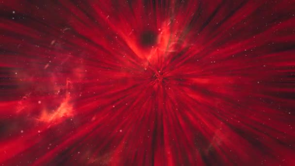 Espacio Cósmico Estrellas Fondo Cósmico Abstracto Efecto Luz Roja Hermosa — Vídeos de Stock