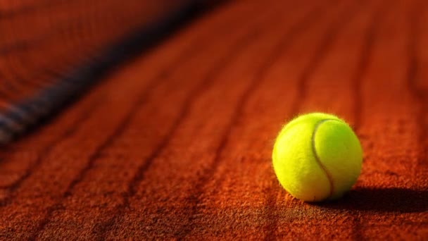 Campo Tennis Con Palla Tennis Sfondo Antuka — Video Stock