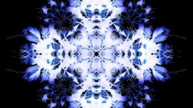 Ornamental mandala. Blue color structure. Loop Animation.