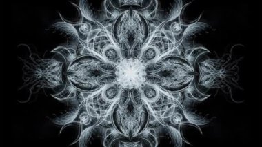 Ornamental mandala on black background. Loop Animation.