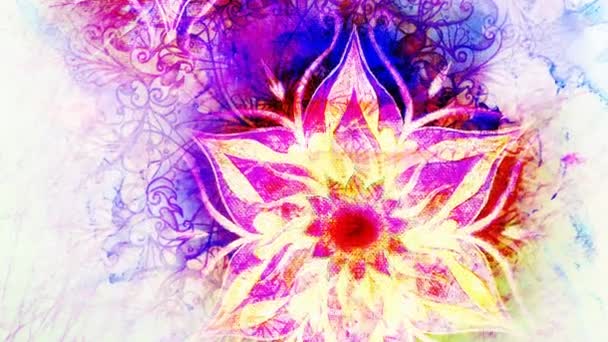 Ozdobna Mandala Tło Koloru Animacja Pętli — Wideo stockowe