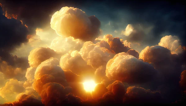 Nubes Tormenta Hermosas Fondo Nubes Cielo Arte Digital —  Fotos de Stock