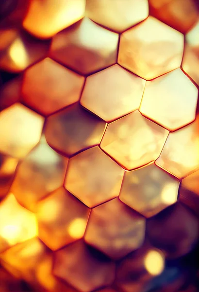 Güzel Altın Sarısı Bal Peteği Arka Planı Dijital Sanat — Stok fotoğraf