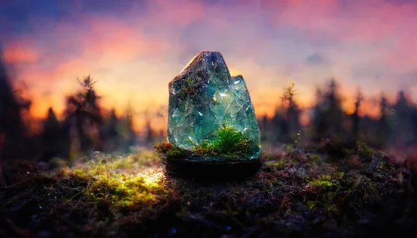 Beautiful Crystal Forest Digital Art — Stock Photo, Image