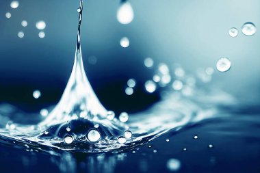 Su sıçraması ve su damlası. Dijital sanat