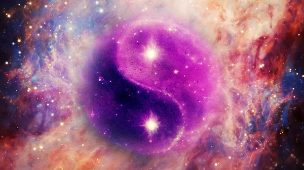 Simbolul Yin Yang Spațiul Cosmic — Fotografie, imagine de stoc