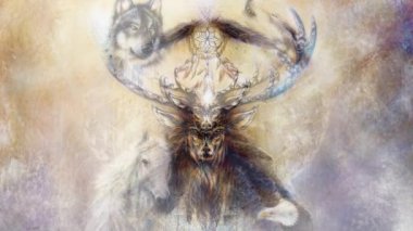 Kutsal süs geyik ruhu dream catcher simge ve hayvanlar ile