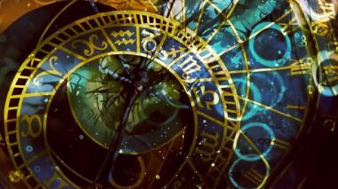 Astrolojik sembol Zodiac. Soyut renk arkaplanı