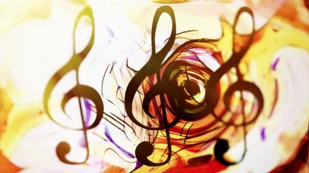 Abstract Music Theme Background Clef Modern Design Sun Light Loop — Video Stock