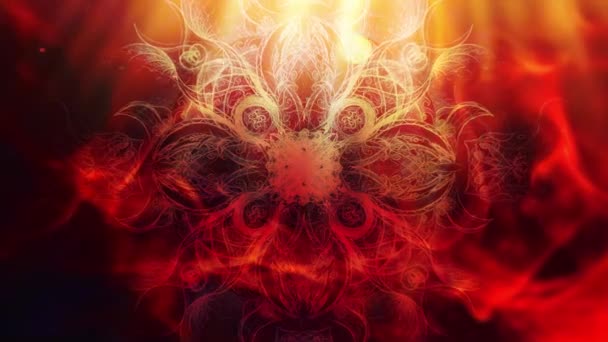 Ornamental Mandala Fire Background — Stock Video