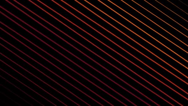 Оранжево Красные Линии Черном Фоне Быстро Движущиеся Цветные Линии — стоковое видео
