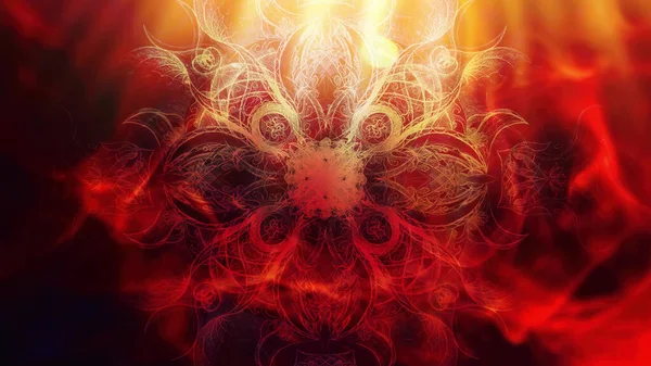 Mandala Ornamentală Fundal Foc Imagini stoc fără drepturi de autor