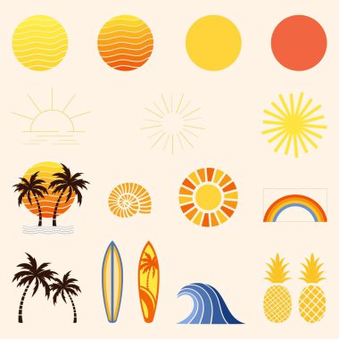 vektör retro plaj ögesi.
