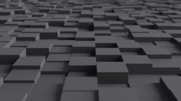 Абстрактная Анимация Геометрический Фон Кубиков Современная Темно Черная Заставка Рендерит — стоковое видео
