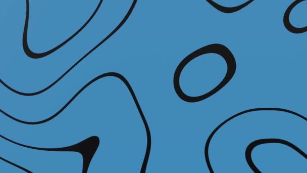 Abstrakte Animierte Umrisse Wellenförmiger Kontur Hintergrund Bewegte Wellen Auf Blauem — Stockvideo