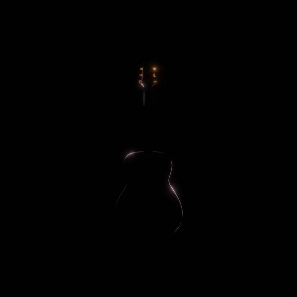 黒の背景にギター 苛性グリッター — ストック写真