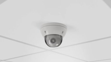 4K video güvenlik kubbesi kamerası. Kamera tavana asılır ve çekilir. Kusursuz döngü canlandırması