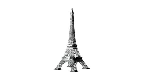 Survol Sans Couture Tour Eiffel Par Une Caméra Animation Boucle — Video