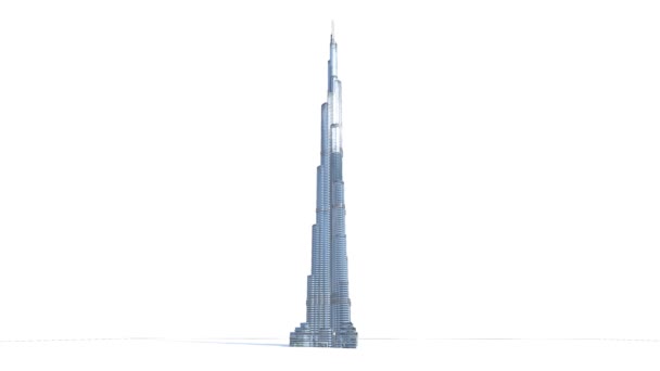 Looping Απρόσκοπτη Animation Κάμερα Πετούν Γύρω Από Burj Khalifa Στο — Αρχείο Βίντεο