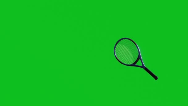 Grande Successo Tennis Racchetta Colpito Palla Tennis Cromokey Schermo Verde — Video Stock