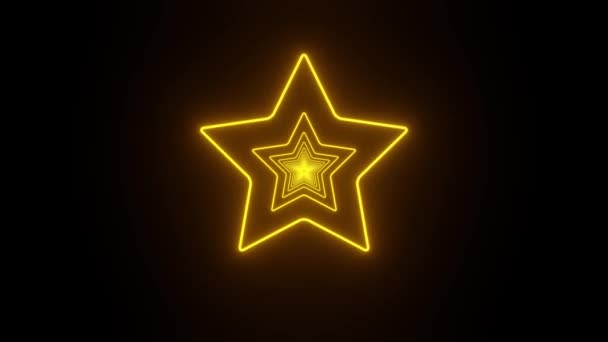 Streszczenie Animacji Piękne Gwiazdy Neon Gwiazdy Drogowego Płynna Pętla Niekończąca — Wideo stockowe