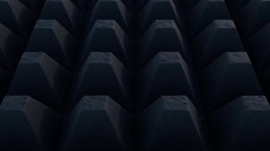 Karmaşık ve desenli bir yüzey deseni oluşturan koyu geometrik şekiller içeren yakın çekim görüntüsü