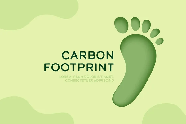 碳足迹图标 生态与环境可持续发展概念设计 纸张切割矢量图解 — 图库矢量图片