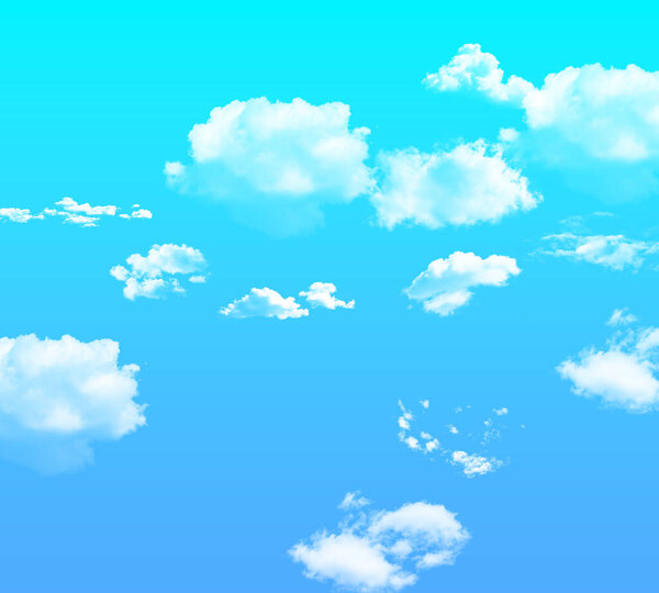 Blue Sky with White Cloud Natural Background. White, fluffy clouds in blue sky. Background from clouds.