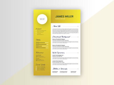 Gradyan Renkli Cv içerik bireysel iş işleri vektörü için uygun tasarım şablonuna devam et