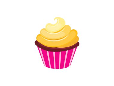 Beyaz arka plan üzerinde izole kek cupcake
