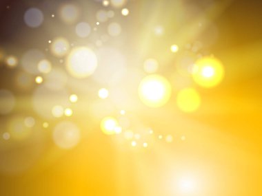Bulanık ışıklar ve bokeh efektleriyle parlak sarı soyut bir arka plan sıcak ve şenlikli bir atmosfer yaratır. Tasarımı yumuşak, ışıl ışıl ve parlak..
