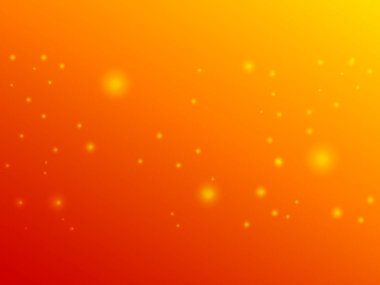 Ilık bir arka plan turuncu ve sarı karışımı parlayan ışık parçacıklarıyla harmanlıyor. Etkisi yumuşak, rüya gibi ve canlı, neşeli bir atmosfer yaratıyor..