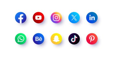 Sosyal medya simge Facebook, Whatsapp, Instagram, Twitter için açıklayıcı yazı işleri