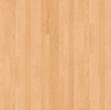 Hafif ahşap zeminin ayrıntılı bir görüntüsü, dikey tahtaları ve ince ahşap tahtaları gösteriyor. Doku pürüzsüz, temiz ve cilalı, arka planlar için ideal..